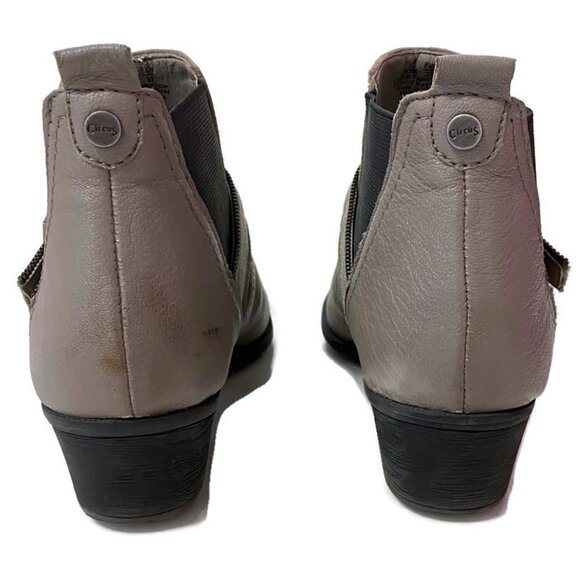 Sam Edelman Circus Taupe & Black w/Buckle Boots - Picture 3 of 5